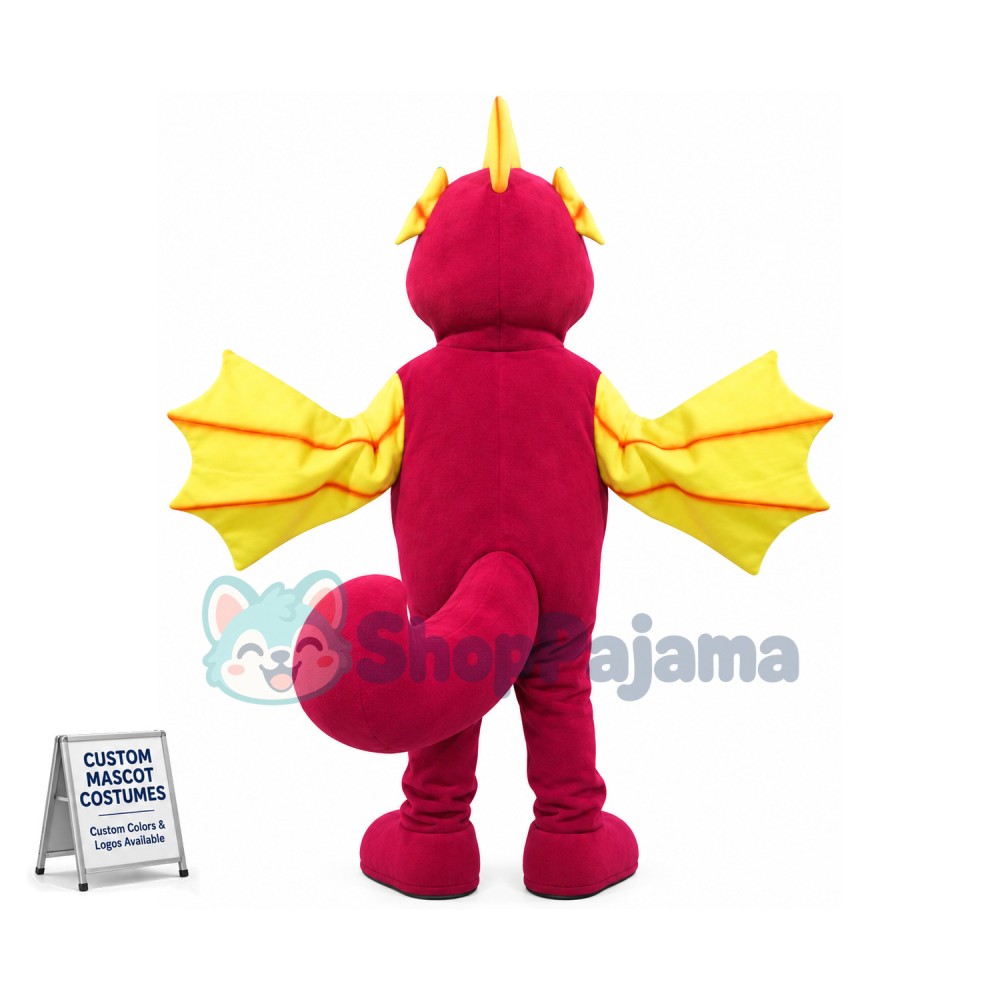 Red Seahorse Mascot Costume