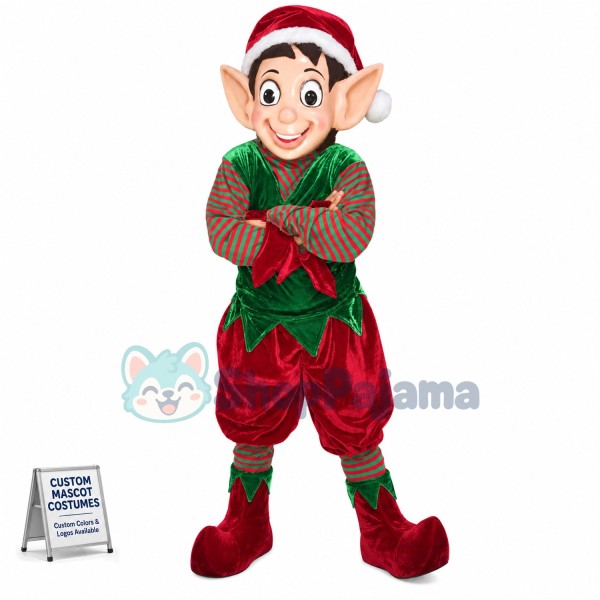 Superb Christmas Elf Mascot Costume