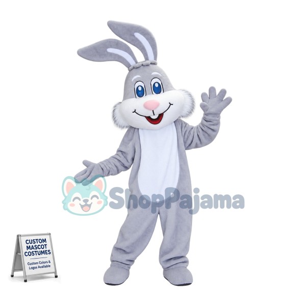 Superb Grey Bunny Mascot Costume