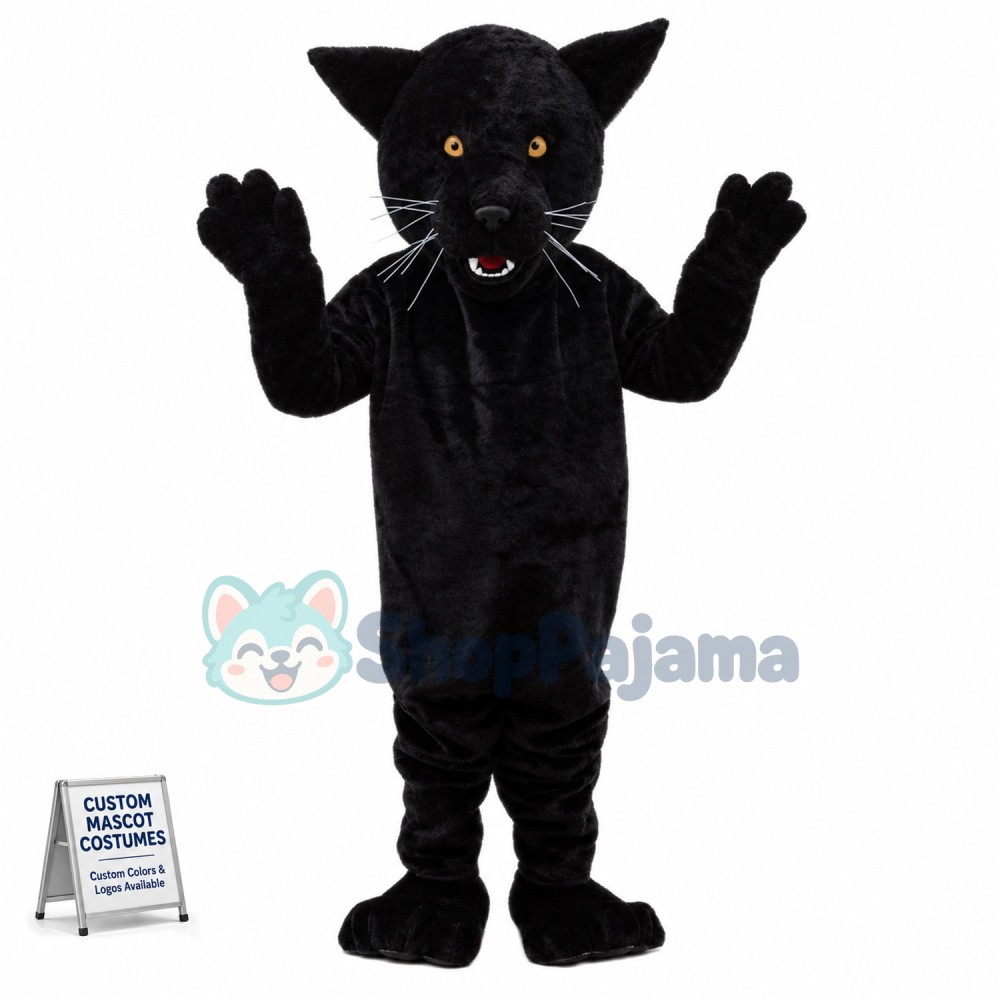 Superb Black Leopard Mascot Costume