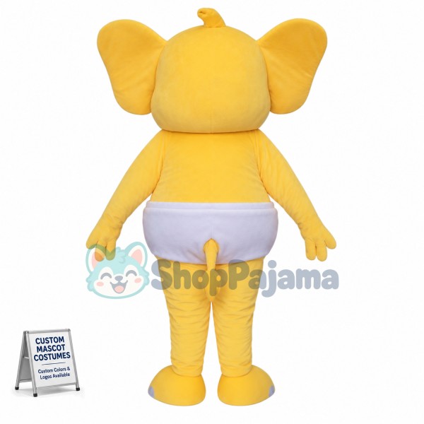 Affordable Little Elephant with Diaper Mascot Costume