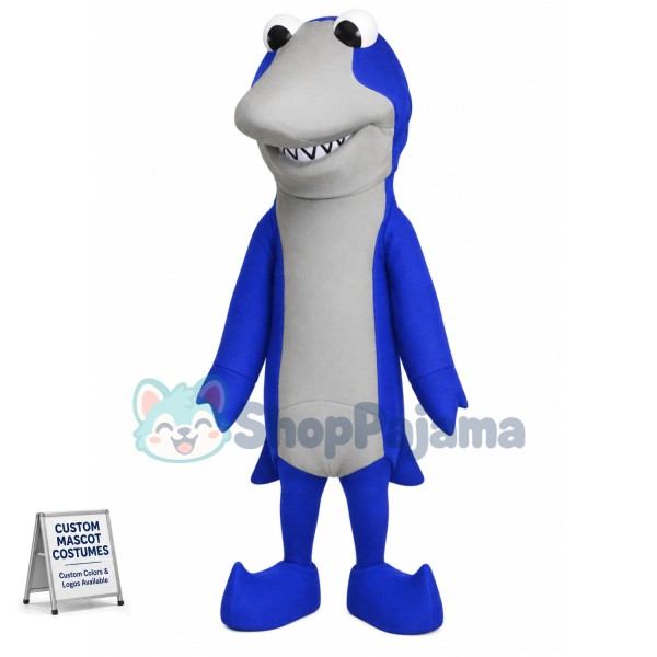Superb Blue Shark Mascot Costume