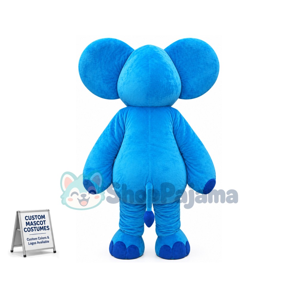 Superb Blue Elephant Mascot Costume