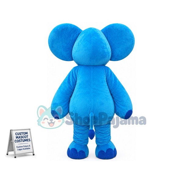 Superb Blue Elephant Mascot Costume