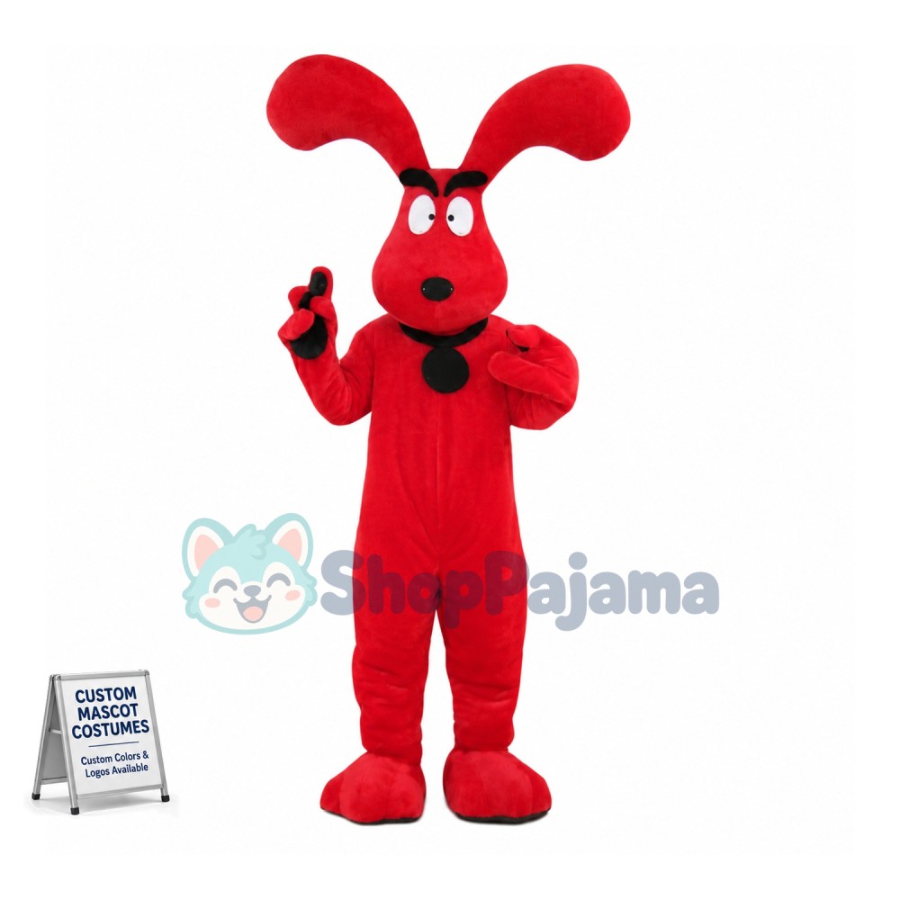 Super Red Dog Mascot Costume