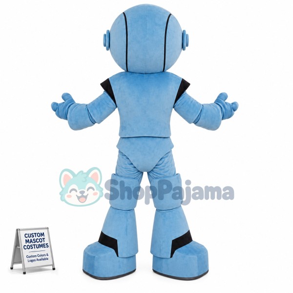 Blue Robot Mascot Costume