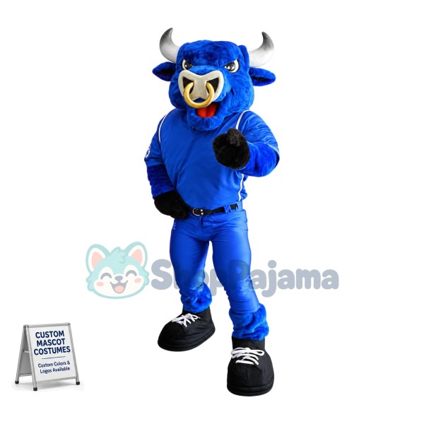 Superb Blue Bull Mascot Costume