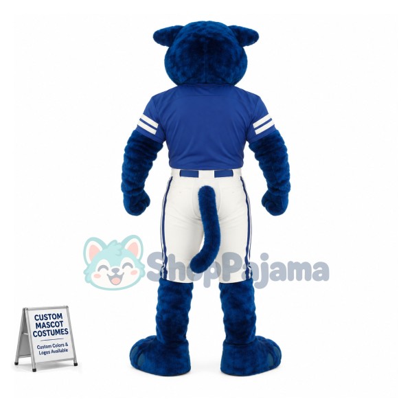 Superb Blue Panther Mascot Costume