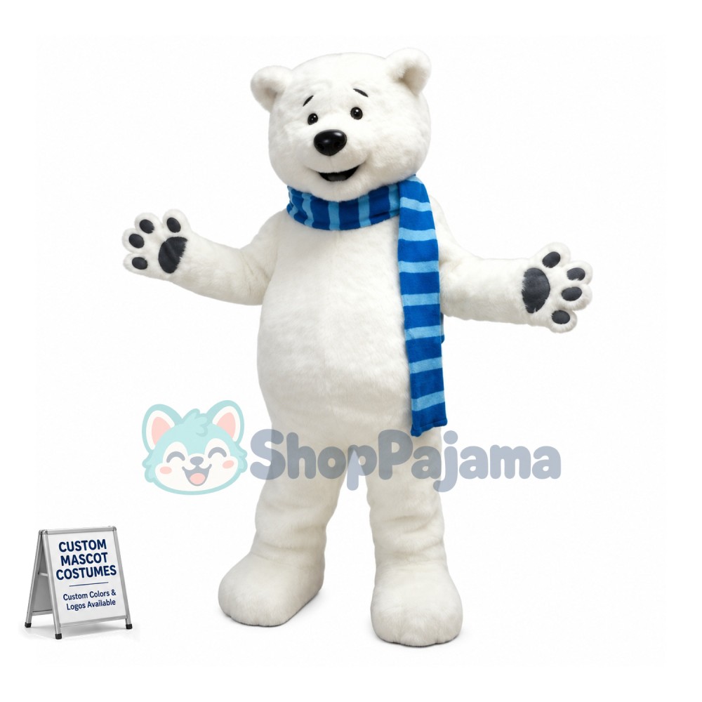 Superb Lightweight Polar Bear Mascot Costume