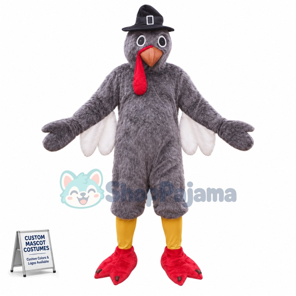 Grey Lightweight Turkey Mascot Costume