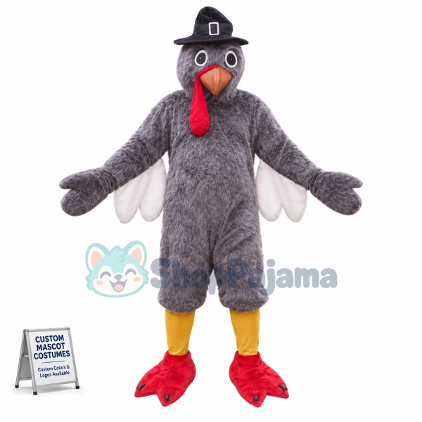 Grey Lightweight Turkey Mascot Costume