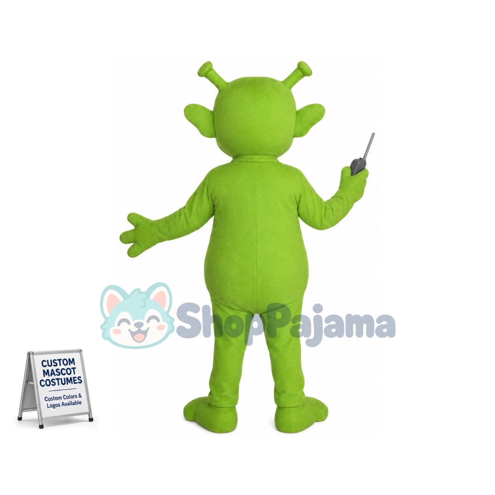 Cute Green Alien Mascot Costume