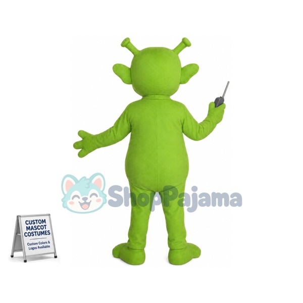 Cute Green Alien Mascot Costume
