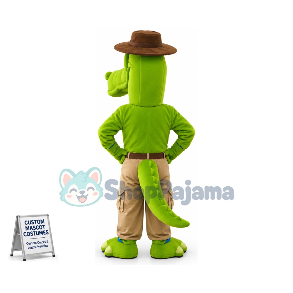 Superb Green Alligator Mascot Costume