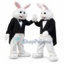 Handsome White Rabbit Mascot Costume