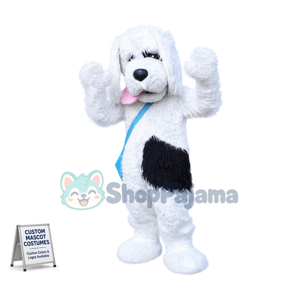 Superb Plush White Dog Mascot Costume