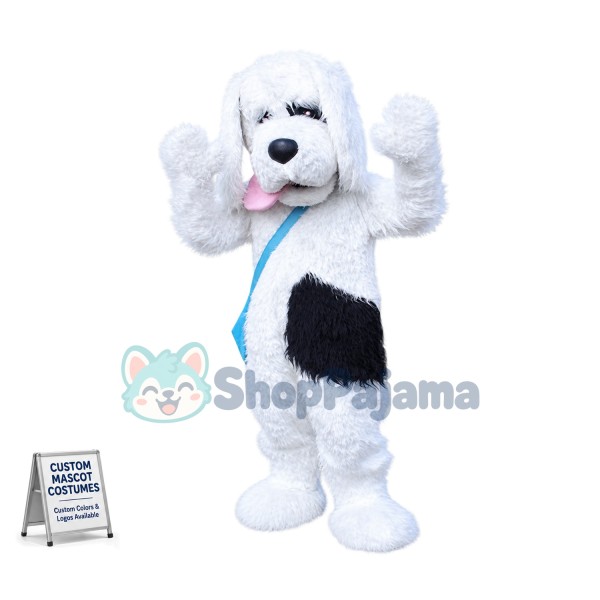Superb Plush White Dog Mascot Costume