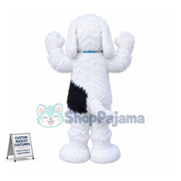 Superb Plush White Dog Mascot Costume