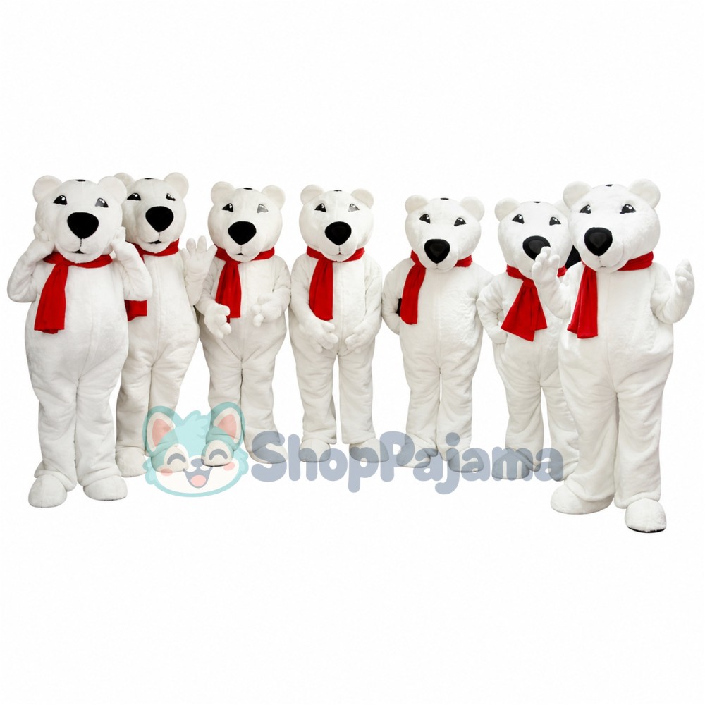 Superb Christmas Polar Bear Mascot Costume