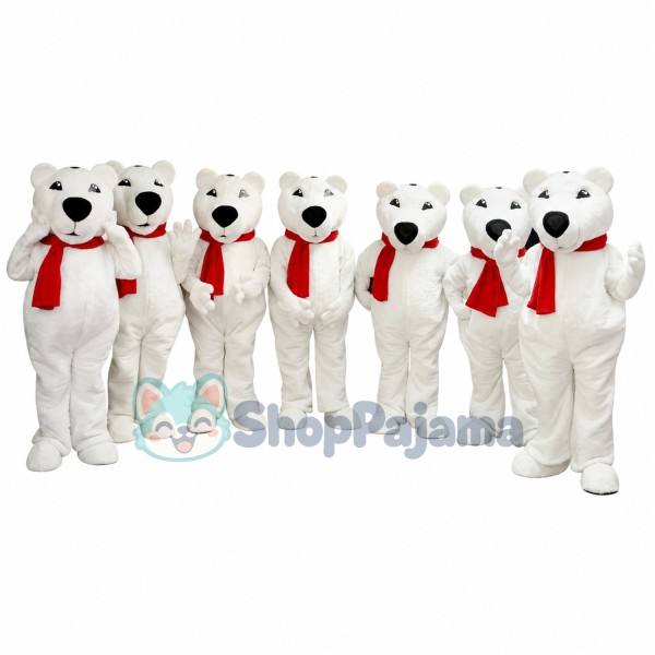 Superb Christmas Polar Bear Mascot Costume