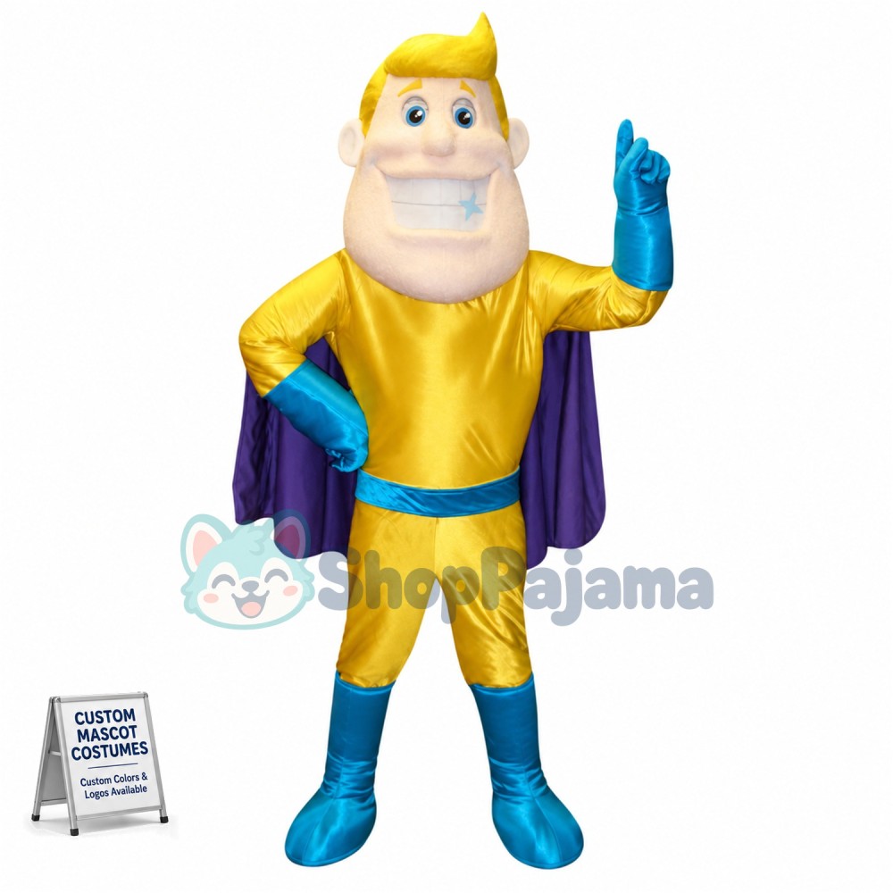 Super Man Hero Mascot Costume