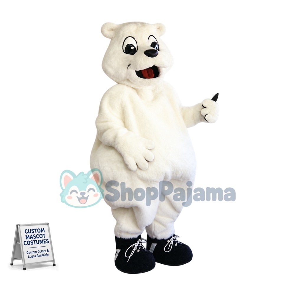 Superb Cute Polar Bear Mascot Costume