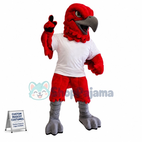 Superb Fierce Red Eagle Mascot Costume
