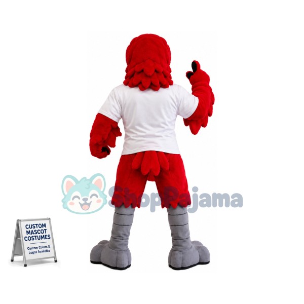 Superb Fierce Red Eagle Mascot Costume