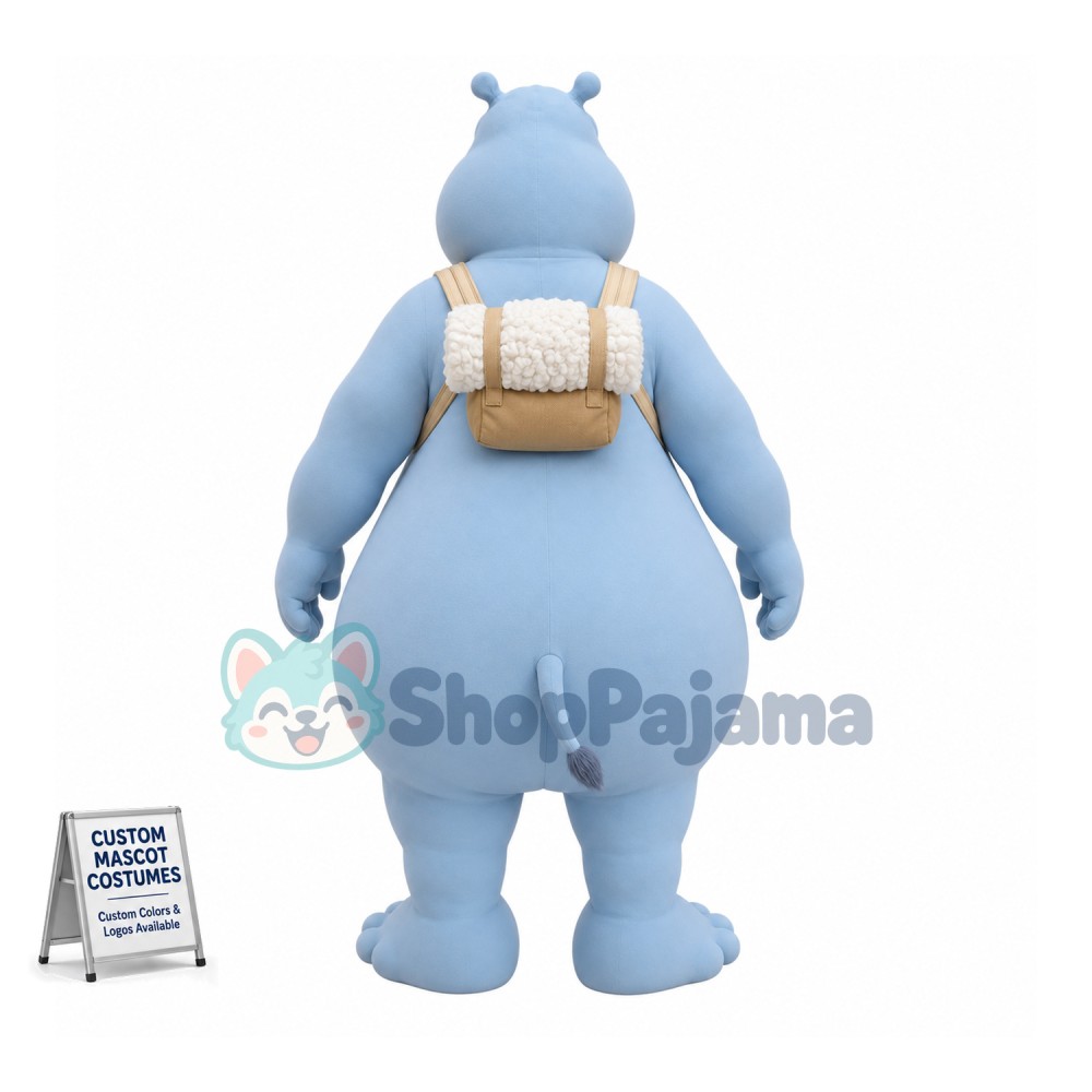 Superb Grey Hippo Mascot Costume
