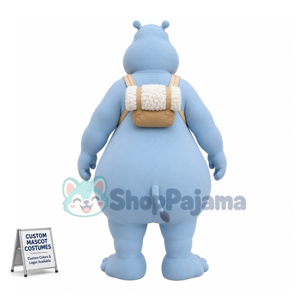 Superb Grey Hippo Mascot Costume