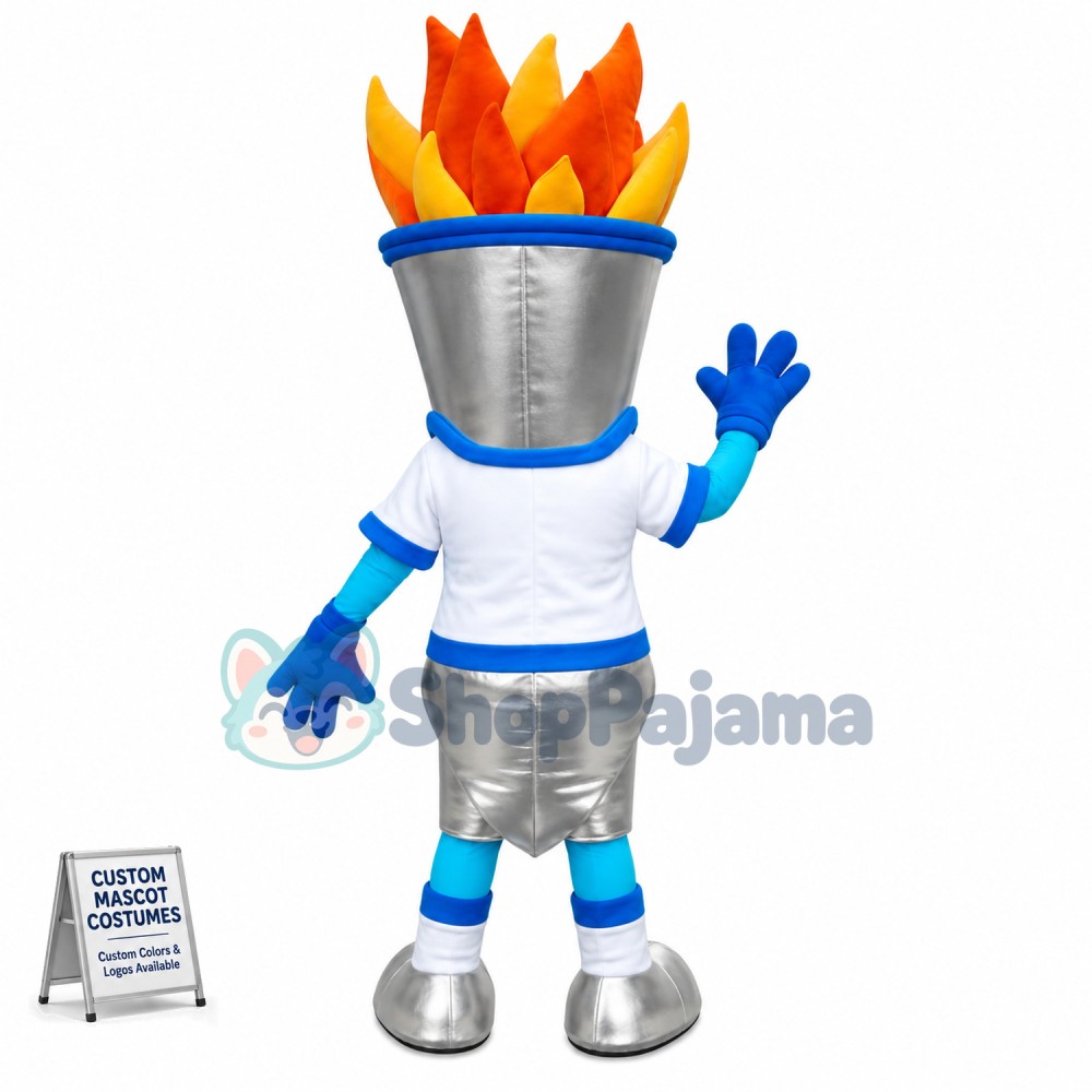 Superb Torch Fire Mascot Costume