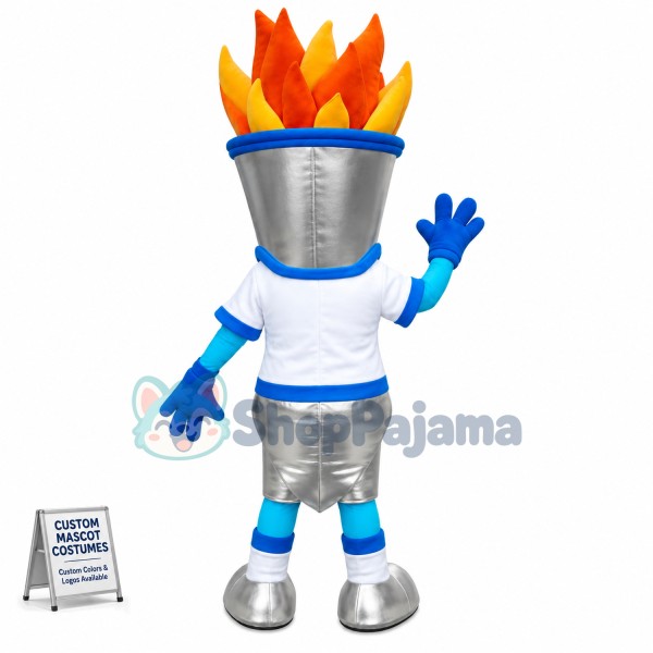 Superb Torch Fire Mascot Costume