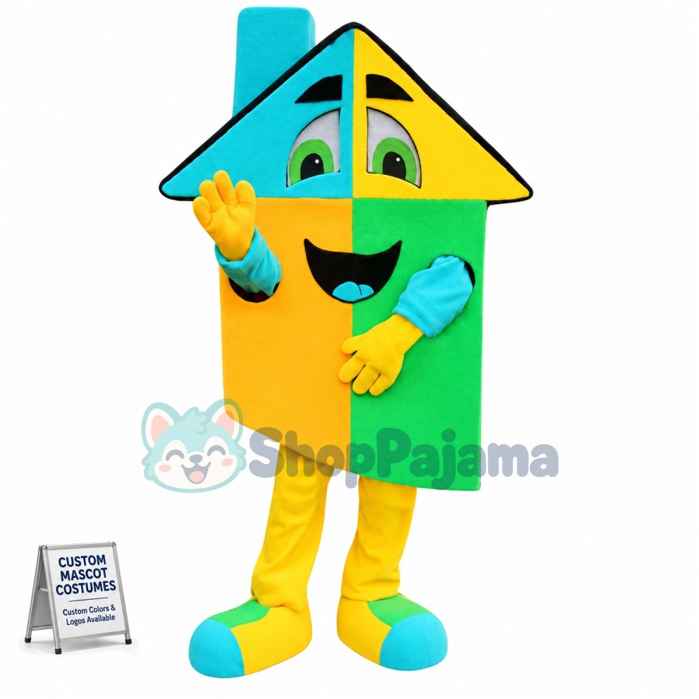 Superb Colorful House Mascot Costume