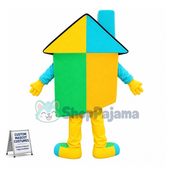Superb Colorful House Mascot Costume