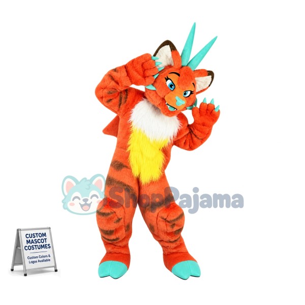 Superb Orange Dragon Mascot Costume
