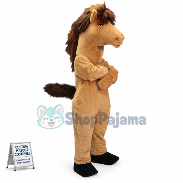 Brown Mustang Horse Mascot Costume