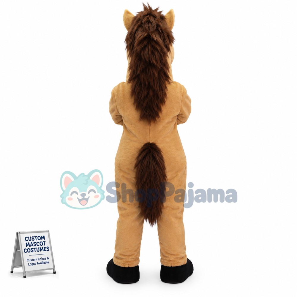 Brown Mustang Horse Mascot Costume