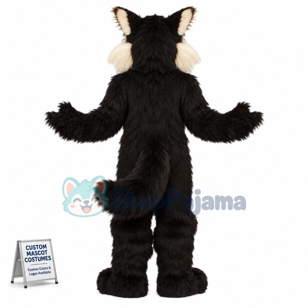 Superb Black Wolf Mascot Costume