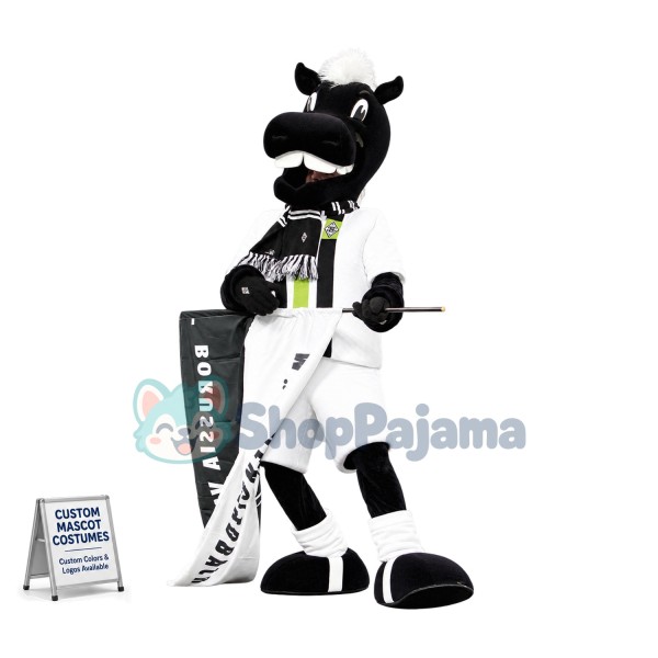 Superb Black Horse Mascot Costume
