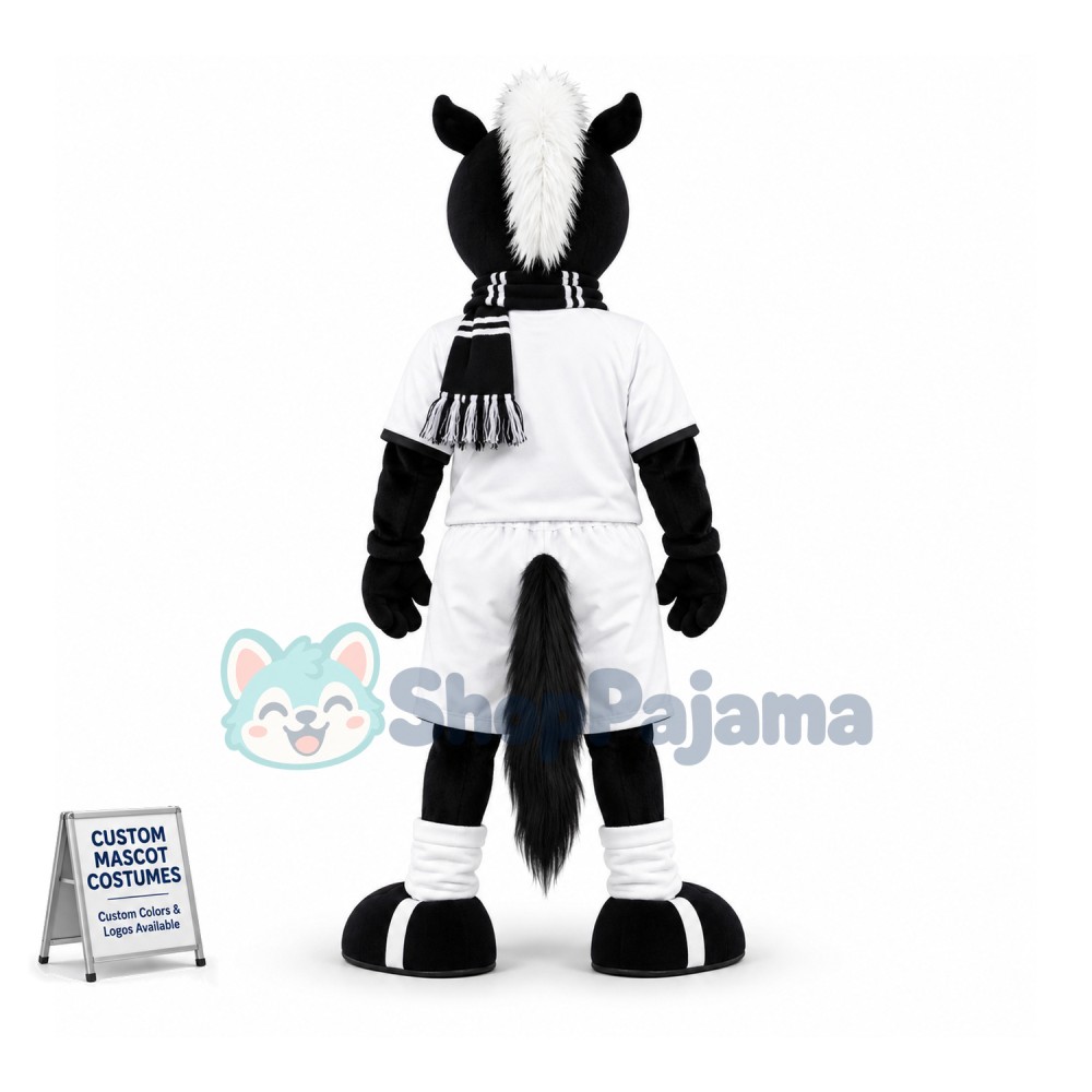 Superb Black Horse Mascot Costume