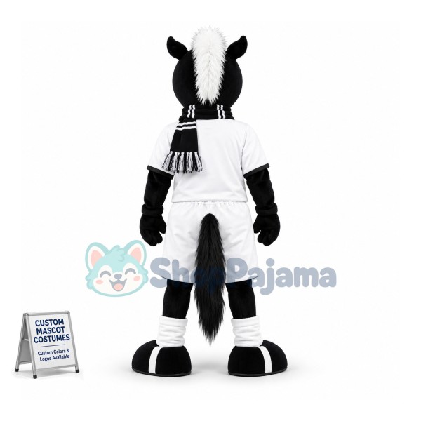 Superb Black Horse Mascot Costume
