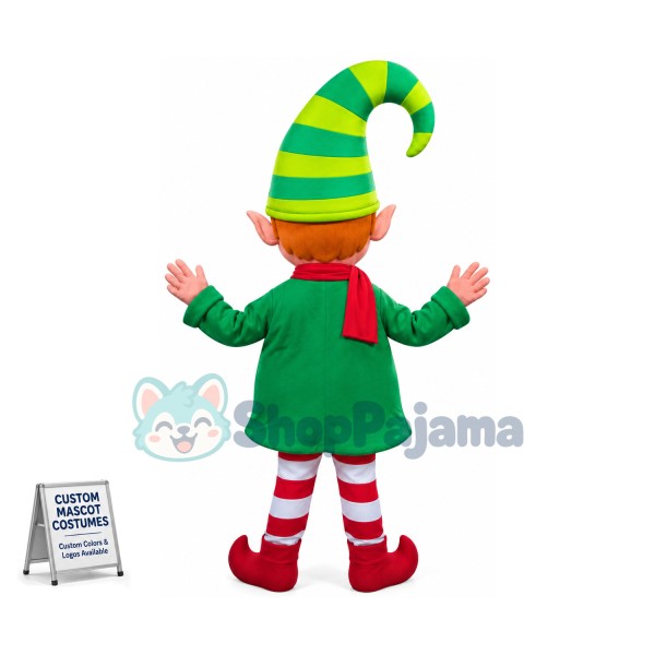 Superb Happy Christmas Elf Mascot Costume