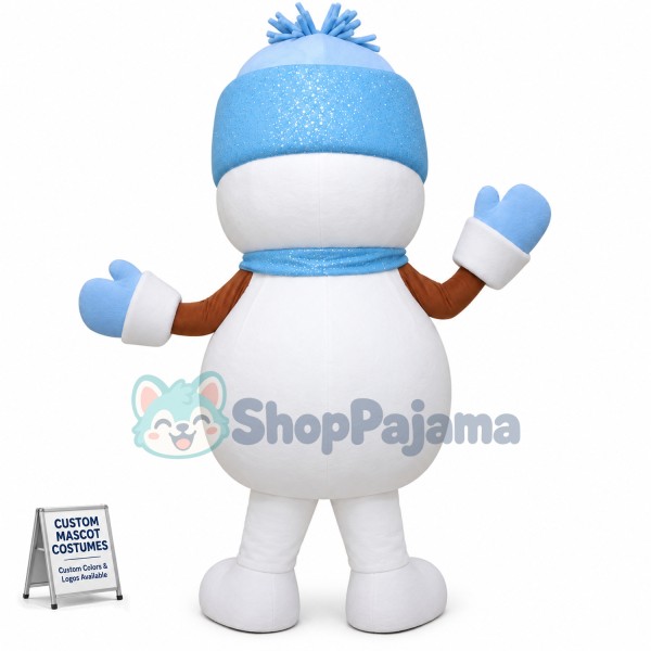 Blue Christmas Snowman Mascot Costume