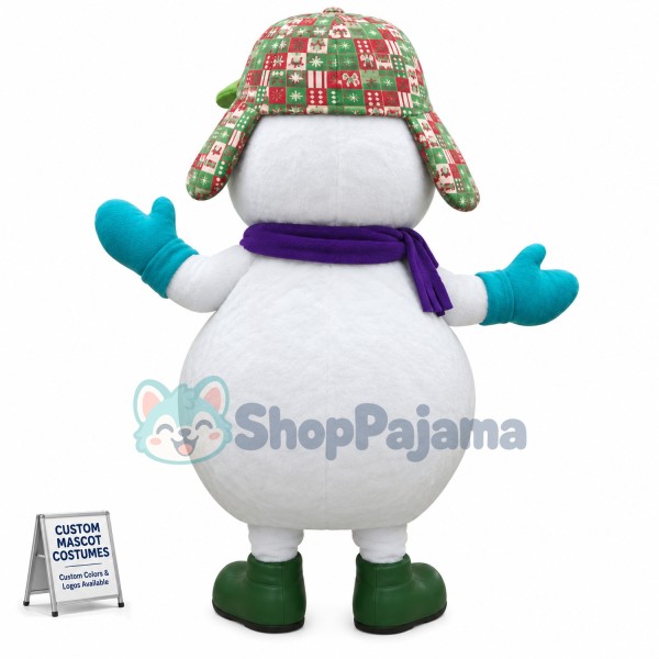 Super Cute Christmas Snowman Mascot Costume