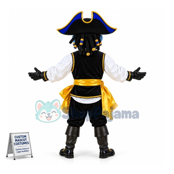 Superb Blue Pirate Mascot Costume