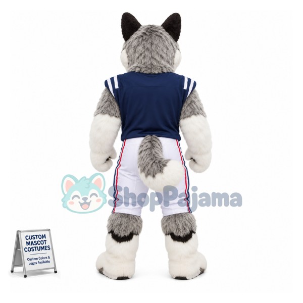 University Grey Husky Mascot Costume