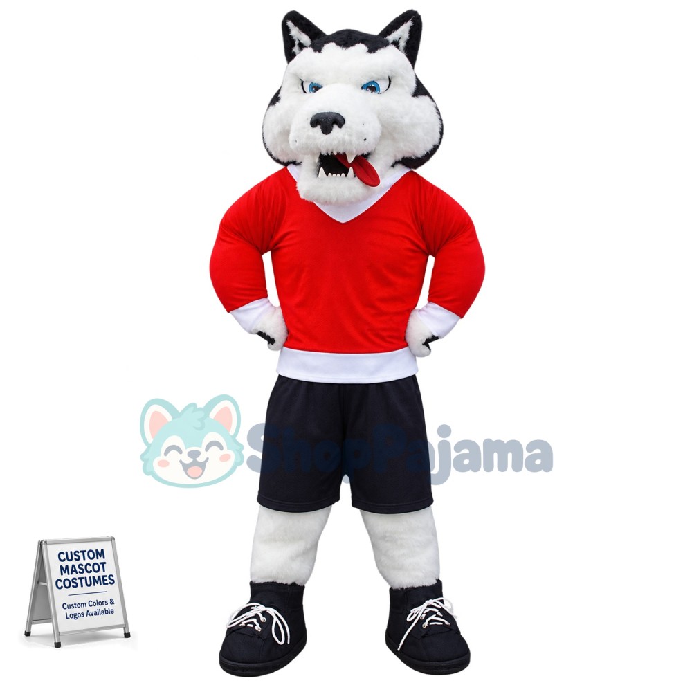 Superb Sport Wolf Mascot Costume