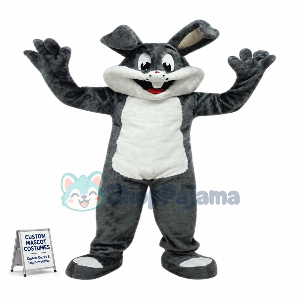 Affordable Easter Grey Bunny Mascot Costume