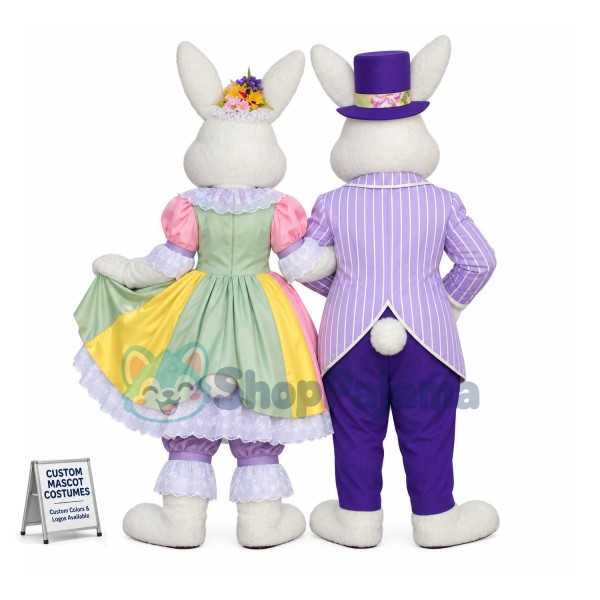 Mr. & Mrs. Easter Bunny Mascot Costume