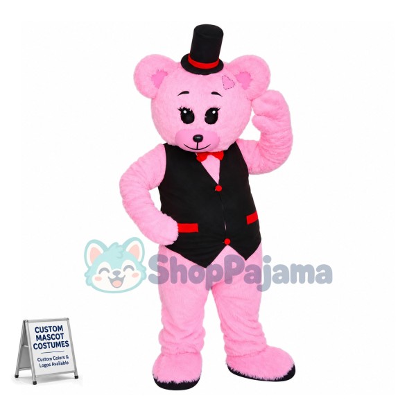 Super Pink Bear Mascot Costume